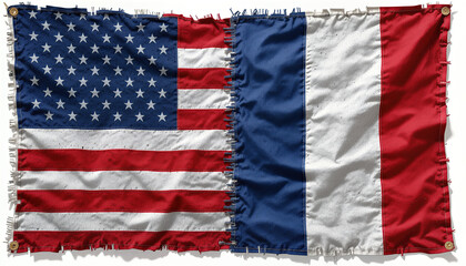 Cultural exchange event united states and france flags visual representation outdoor setting educational concept