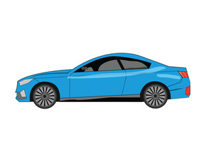 Blue Sports Car Vector Illustration
