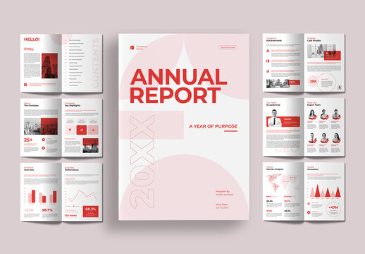 Business Annual Report Brochure Template with Geometric Shape