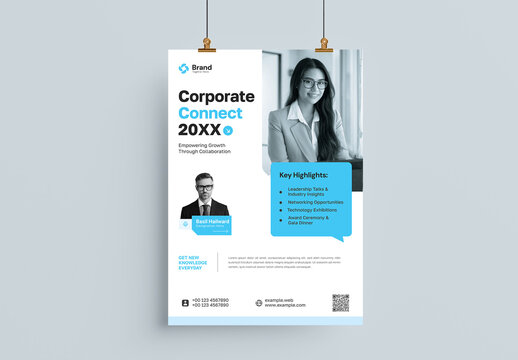 Modern Corporate Event Flyer Poster Template for Business Conference