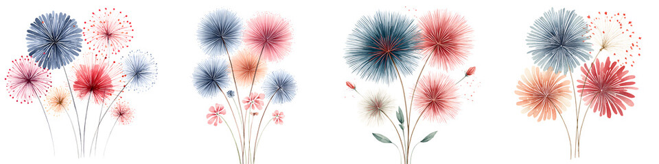 Watercolor Floral Bouquet Collection: Delicate Flower Arrangements