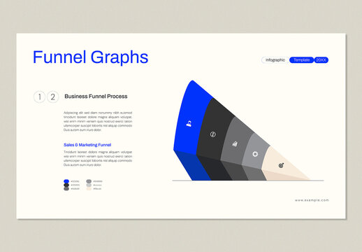 5-Step Modern Business Sales and Marketing Funnel Infographic Template