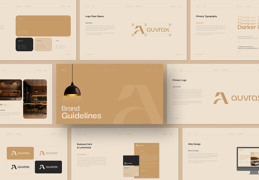 Minimal & Clean Brand Identity Guidelines Template for Interior Branding