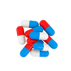 Pile of Colorful Capsules on Black Background