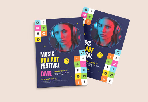 Modern Music and Art Festival Party Flyer Template