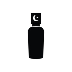 Black bottle with crescent moon and star symbol vector