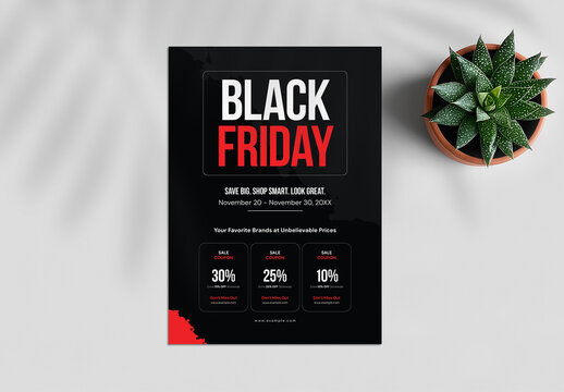 Mega Black Friday Sale Flyer Template for Shops