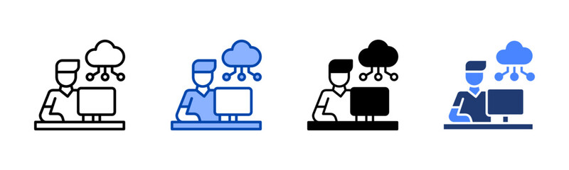 Cloud Computing icon set multiple style collection