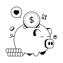 Representing Money Saving And Future Investment Vector Icon
