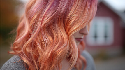 Soft coral gradient blending into sunset orange with rose gold and apricot tones creating a warm luminous background that expresses elegance warmth harmony and modern luxury
