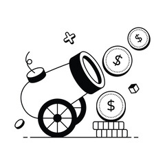 Showing Retail Payment And Sales Transaction Vector Icon
