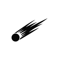 Black comet with trailing streaks on white background