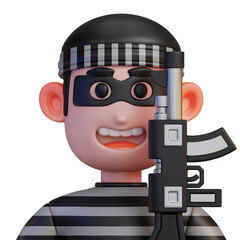 Terrorist 3D Illustration