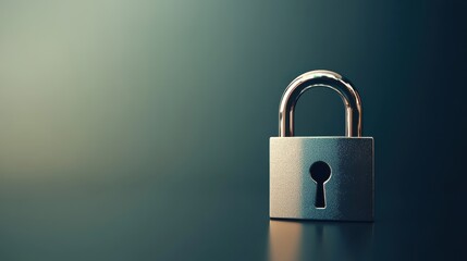 Fototapeta premium Security padlock resting on a smooth surface in a soft light setting