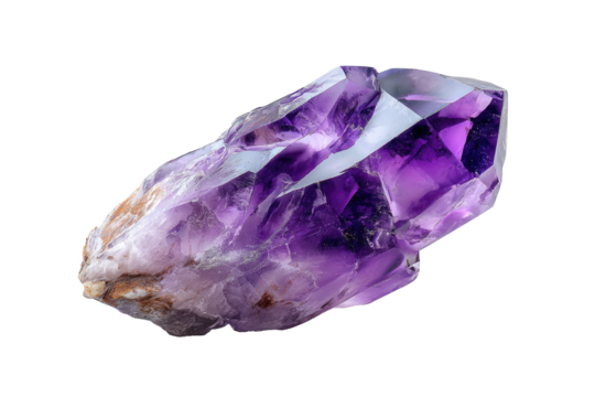 Purple amethyst crystal shard with clear facets