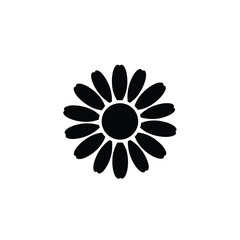 Black daisy flower silhouette on white background vector
