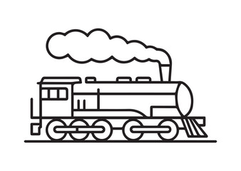 Locomotive Line art vector