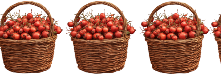 Full baskets of red berries, repeating pattern
