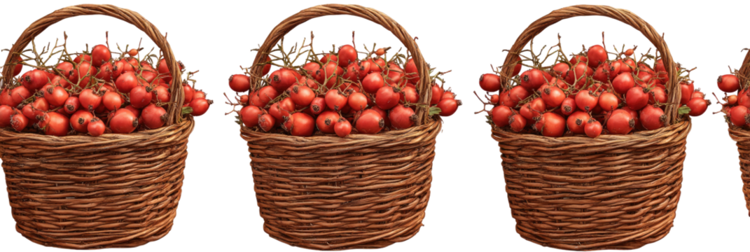 Full baskets of red berries, repeating pattern