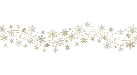 Elegant Gold Snowflake Border Design for Winter Holiday Celebrations and Festive Decorations