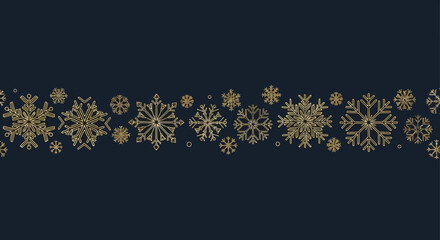 Golden Snowflake Border Elegant Winter Holiday Design for Christmas and Festive Celebrations