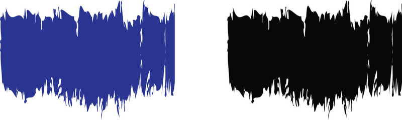 Grunge brush strokes set, abstract paint collection, ink texture group, black flat and line style brush marks, rough paint splatter, dry brush smudge and smear vector illustration design.