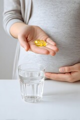 Prenatal health, prenatal vitamins, healthy childbirth concept
