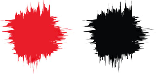 Grunge brush strokes set, abstract paint collection, ink texture group, black flat and line style brush marks, rough paint splatter, dry brush smudge and smear vector illustration design.