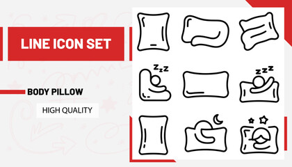Qulityful Body pillow line icon set
