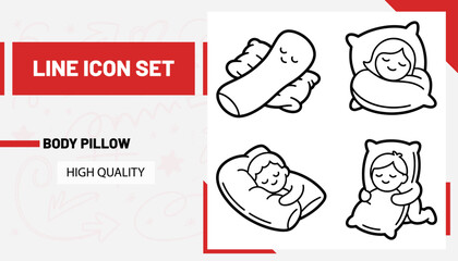 Qulityful Body pillow line icon set