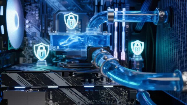 Cooling System Circulates Liquid Inside Computer Case for Cyber Security