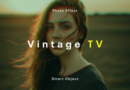 Vintage TV Photo Effect Template