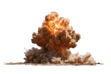 Giant fireball bursts, dusty shockwave