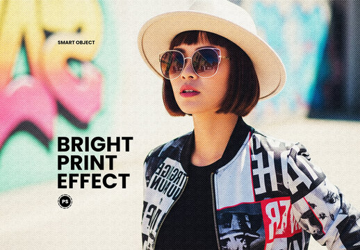 Bright Print Photo Effect Template