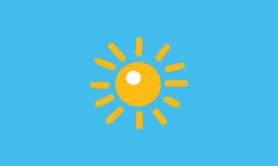 the sun is shining against a light blue background