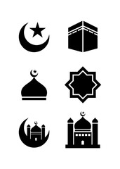Islamic icon set stock illustration.
