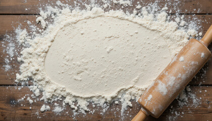 dough on wooden board