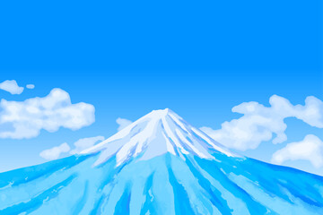 雪を被った富士山の背景　ai