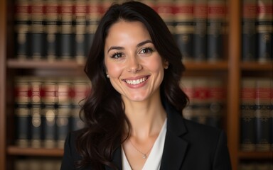 Woman Attorney in Law Office, Library. High quality