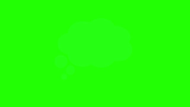 White Thought Bubble Animation Green Screen Chroma Key Backdrop