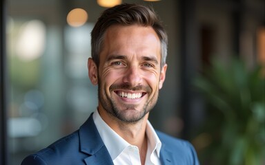 Relaxed confident businessman with friendly smile. High quality