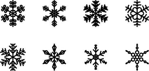Snowflakes background isolated vector, snowflakes group with stars banner, Christmas border decoration. Happy New Year 2026 Wave lines and snowflakes. Snowflake snow freeze winter thin line icon 