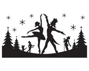 Nutcracker Ballet Silhouette Scene? ? the ?Nutcrackercore? motif 10.eps
