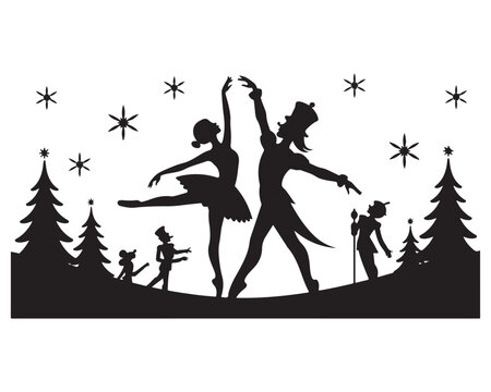 Nutcracker Ballet Silhouette Scene? ? the ?Nutcrackercore? motif 10.eps