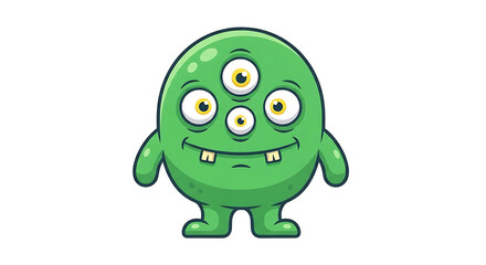 Obraz premium Green Cute Monster.