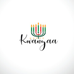 Happy Kwanzaa Celebration with Kinara and Candles