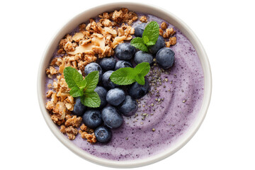 Blueberry bowl with granola and mint (1)