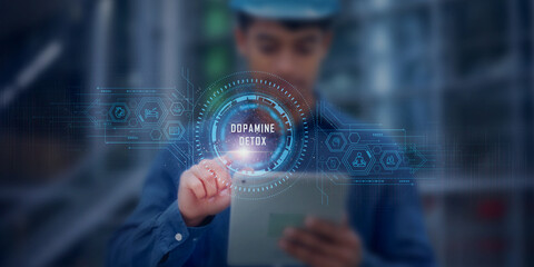 Concept of dopamine detox method to regain focus, productivity, and emotional balance by reducing digital distractions.