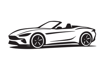 Modern Convertible Sports Car Vector Illustration Design