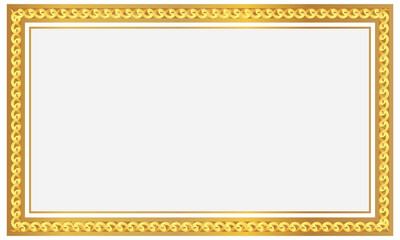 Golden Ornamental Frame Border For Luxury Certificates